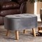 Baxton Studio Simone Mid-Century Grey Velvet Upholstered Wood Ottoman 161-10280 - alternate 4